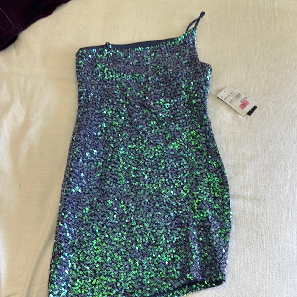 Sequin One-Shoulder Dress